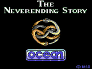 The NeverEnding Story title screen for Commodore 64
